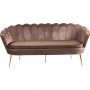 3-seters fl�yelsofa brun/messing