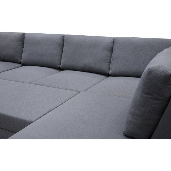 U-formet sovesofa Dream med oppbevaring - 299 cm - m�rkegr�