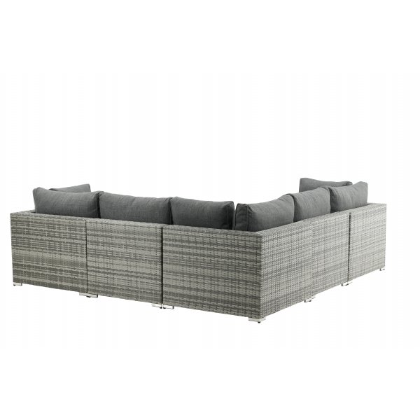 Loungegruppe gr� hj�rnesofa i kunstrotting - Amazon