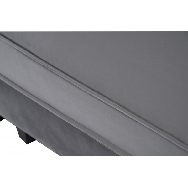 Sofa 250 cm bred m�rkegr� fl�yel 114 cm dyp