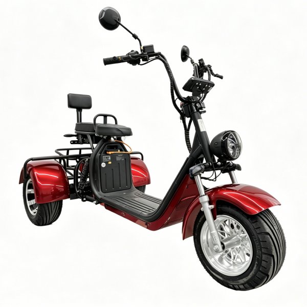Elscooter Trehjuling - R�d 2000W + L�s kjede