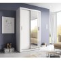 Garderobe med skyved�rer hvit 120x215 cm - Mervyn
