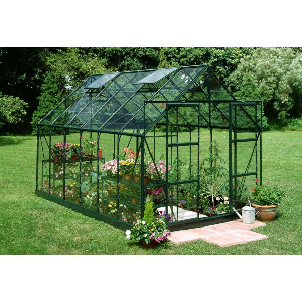 Magnum drivhus - 9,9 m svart, med herdet glass