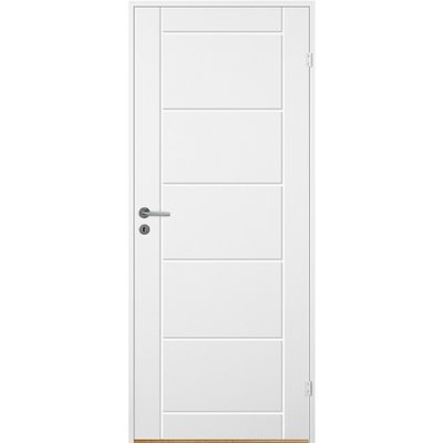 Skardsøya innerdør - Kompakt dörrblad med spårfräst dekor A6 + Håndtakssett - Matt