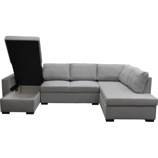 U-sofa Solna med oppbevaring - 309 cm - lys grå U-sofa Solna med oppbevaring - 309 cm - lys grå