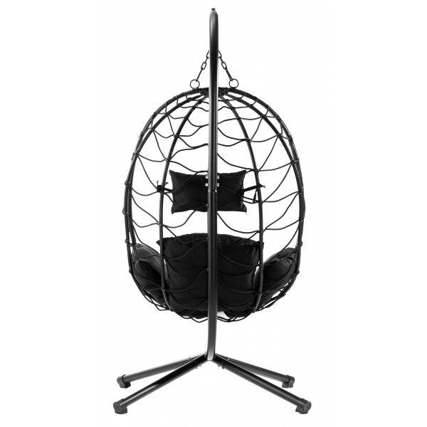 Hengestol - Miami med puter | Svart Hengestol - Miami med puter | Svart