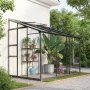 Veggdrivhus Nimas 4,8 m - svart - herdet glass + Drivhusbord