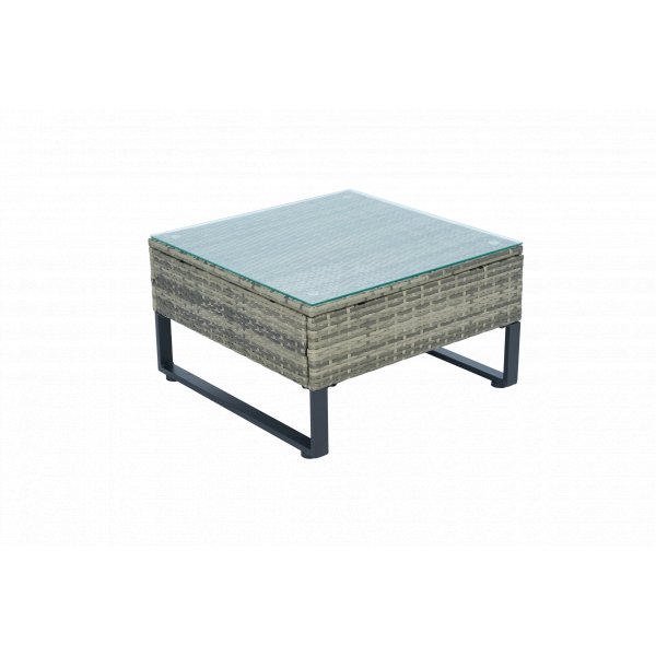 Hjørnesofasett grå kunstrottingsofa med bord og puteboks + Flekkfjerner for møbler Hjørnesofasett grå kunstrottingsofa med bord og puteboks + Flekkfjerner for møbler