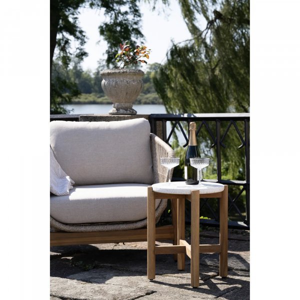 Terracina sidebord - Hvit/Natur