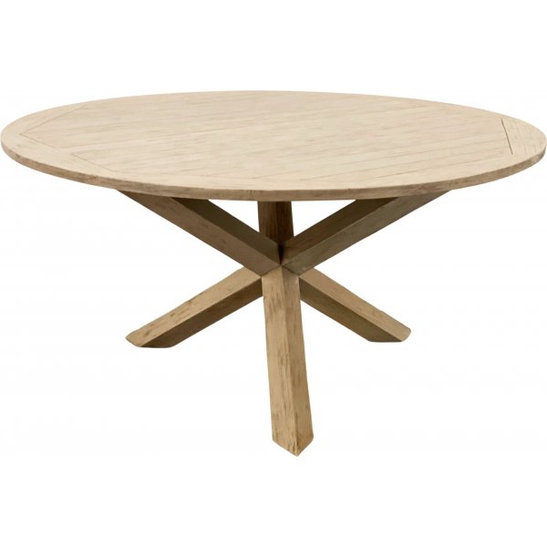 Salt� rundt spisebord i gr� teak - 150 cm diameter