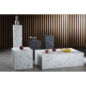 Sidebord hvit marmor (laminat)