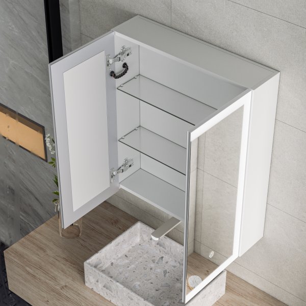 Speilskap - Cortona | Myktlukkende dobbeltdører | LED-belysning Speilskap - Cortona | Myktlukkende dobbeltdører | LED-belysning