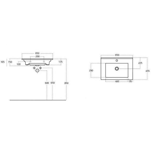 Møbelpakke Sorrento 65 - Naturfarget med speil- & sideskap Møbelpakke Sorrento 65 - Naturfarget med speil- & sideskap