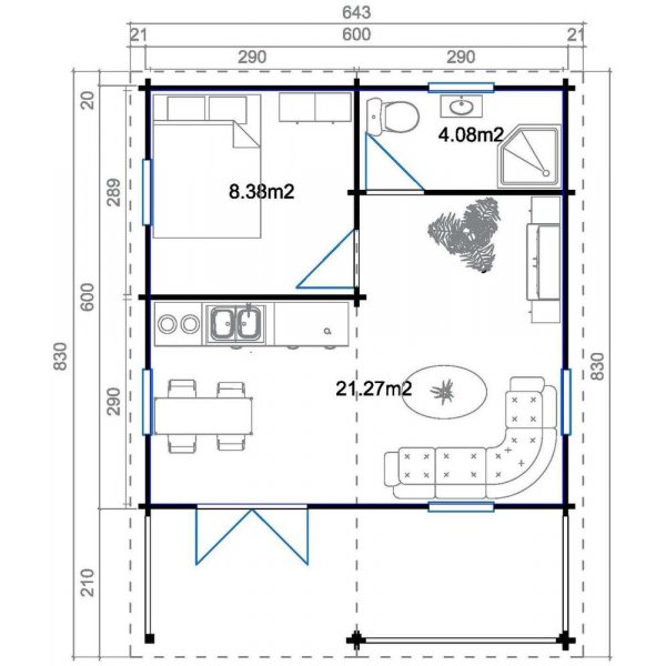 Fritidshus Jeanne - 47,5 m