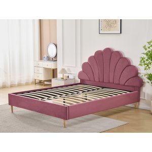 Sengeramme 160 x 200 cm - Rosa fløyel - Saga Sengeramme 160 x 200 cm - Rosa fløyel - Saga