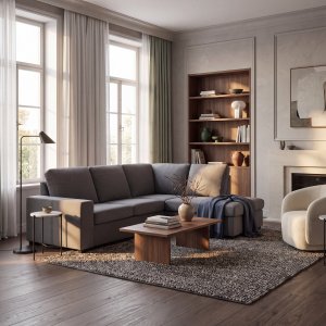 Solna sofa 3-seter grå - dyp liten hjørnemodell og åpen ende 242 cm Solna sofa 3-seter grå - dyp liten hjørnemodell og åpen ende 242 cm