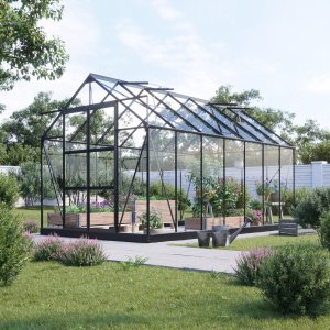 Drivhus Neptunus - 11,2 m² + Drivhusbord Drivhus Neptunus - 11,2 m² + Drivhusbord