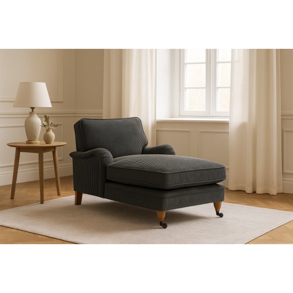Sofa lenestol Howard Luxor - Gr� bredstripet kordfl�yel