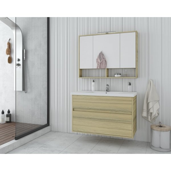 Mbelpakke Instinct 100 - Natural Oak med speilskap