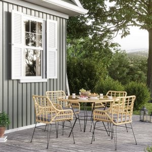 Utebord Skutsk�r �120 cm - glass og rotting