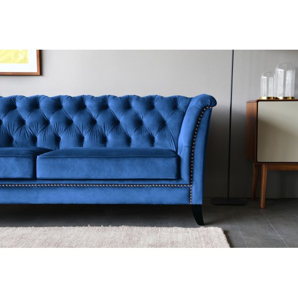 Sofa 3-seter Chesterfield Bl� - Milton