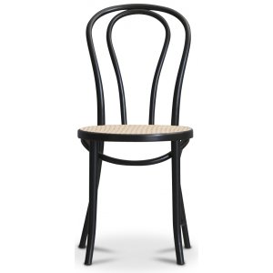 Nr. 18 spisestol med rottingsete - Svart
