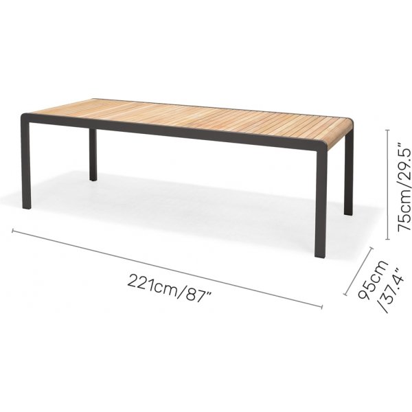 Livsstil Hage utegruppe Rav med bord 220 cm og 6 stablebare stoler - Teak / Aluminium Livsstil Hage utegruppe Rav med bord 220 cm og 6 stablebare stoler - Teak / Aluminium