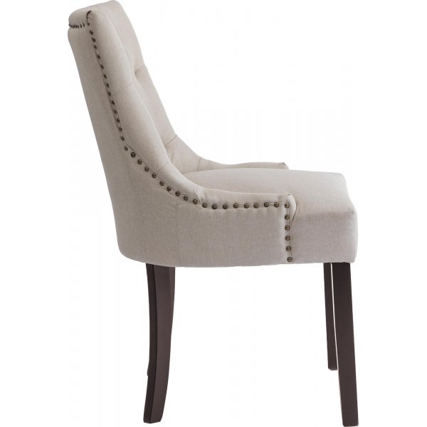 Tuva spisestuestol beige med m�rkebrune ben