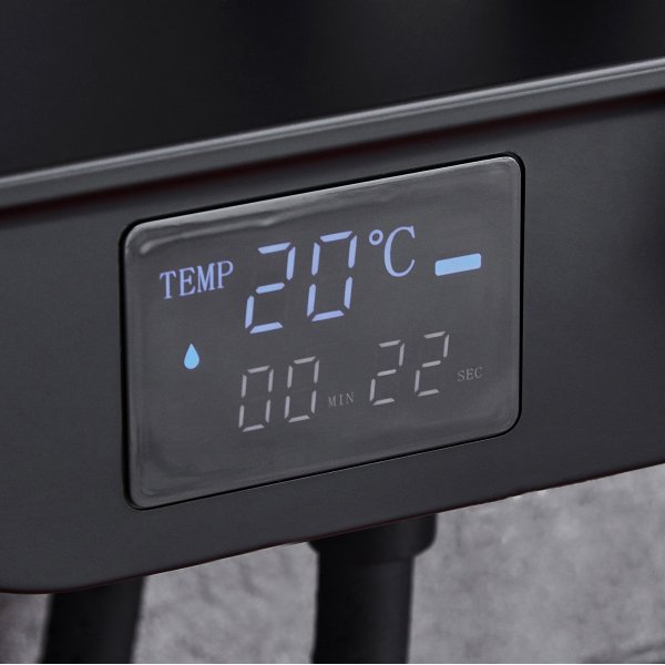 Dusjsett i taket med LED-display | Svart