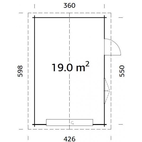 Garasje Roger med takport - 19,0 m
