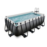 Basseng 400x200x122cm med filterpumpe - Svart Basseng 400x200x122cm med filterpumpe - Svart