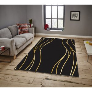 Estera 70 teppe 160 x 230 cm - Sort/gull