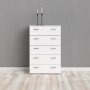 Space kommode hvit med 5 skuffer, bredde 74 cm og h�yde 115 cm