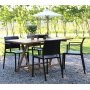 Spisegruppe Salt teak: Klaffbord i teak inkl. 4 Alafors karmstoler