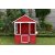 Lekehus i tre, r�dt sett, 120x100x137 cm, for barn utend�rs