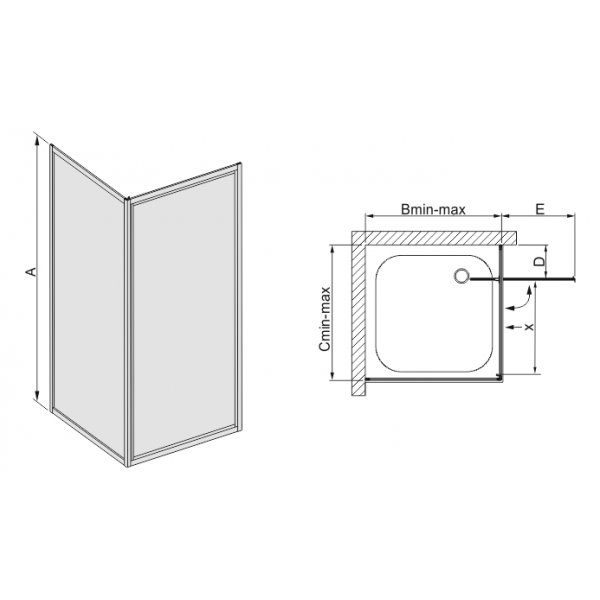 Classic dushjørne - utadgående dør Classic dushjørne - utadgående dør