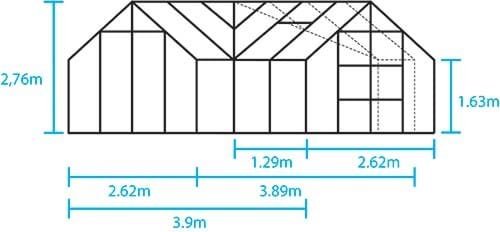 Drivhus Garden Room - 12,9 m2 + Drivhusbord