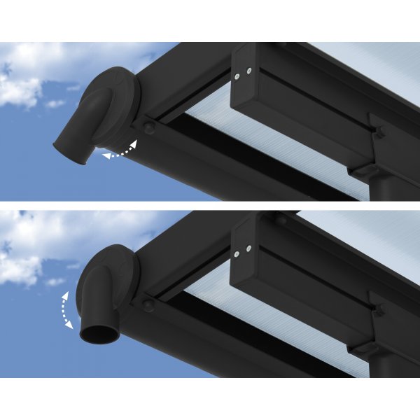 Canopia Olympia Balkongtak i Aluminium 3 x 9 - Mørk grått/klart glass Canopia Olympia Balkongtak i Aluminium 3 x 9 - Mørk grått/klart glass