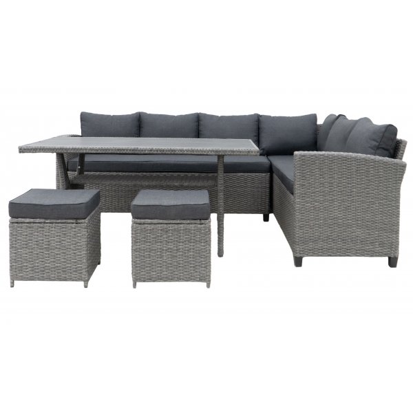 Tor utend�rs sofasett - Gr� syntetisk rotting | Hj�rnesofa