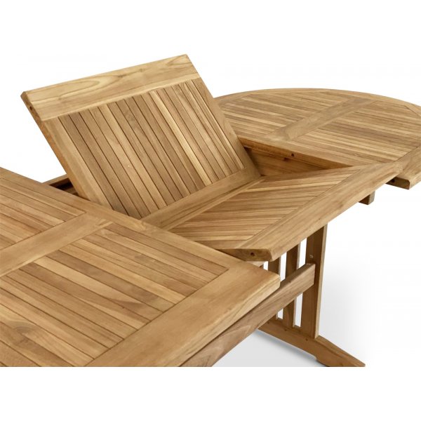 Saltö ovalt spisebord i teak 150-210 cm butterfly - Teak + Tekstilimpregnering for utemøbler Saltö ovalt spisebord i teak 150-210 cm butterfly - Teak + Tekstilimpregnering for utemøbler