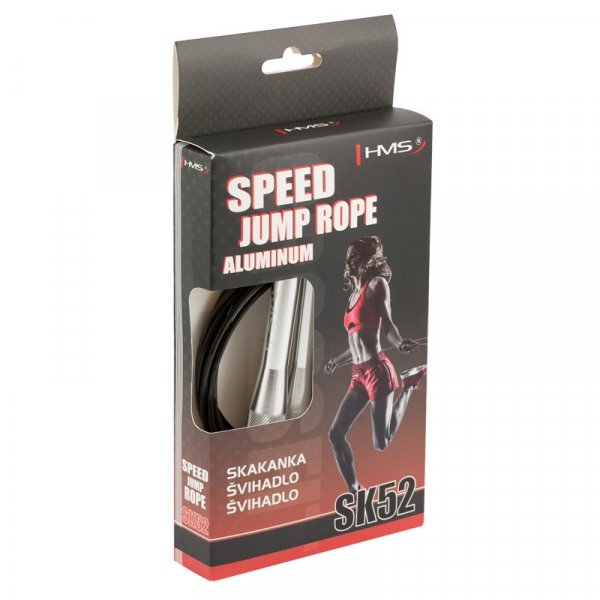 Speed tau med kulelager (st�lkabler og aluminiumsh�ndtak) s�lvfarget | svart