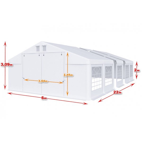 Partytelt i PVC - 6 x 22 m Partytelt i PVC - 6 x 22 m