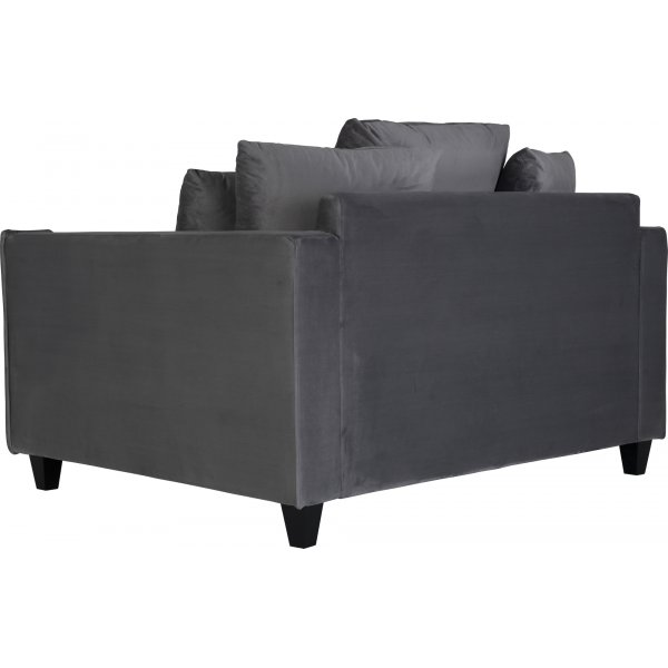 Stor lenestol i m�rkegr� fl�yel - 138 cm bred
