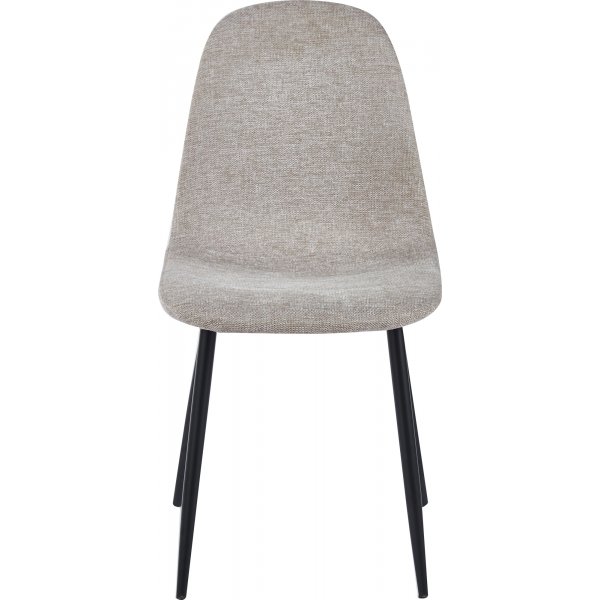 Stol i beige stoff med svarte ben - Carisma