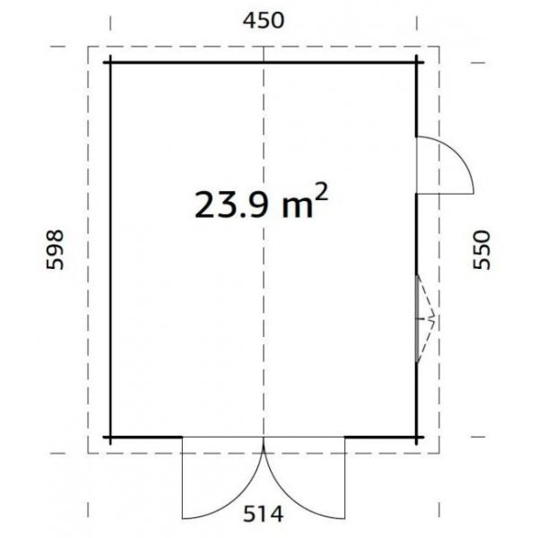 Garasje Roger med svingport - 23,9 m² Garasje Roger med svingport - 23,9 m²