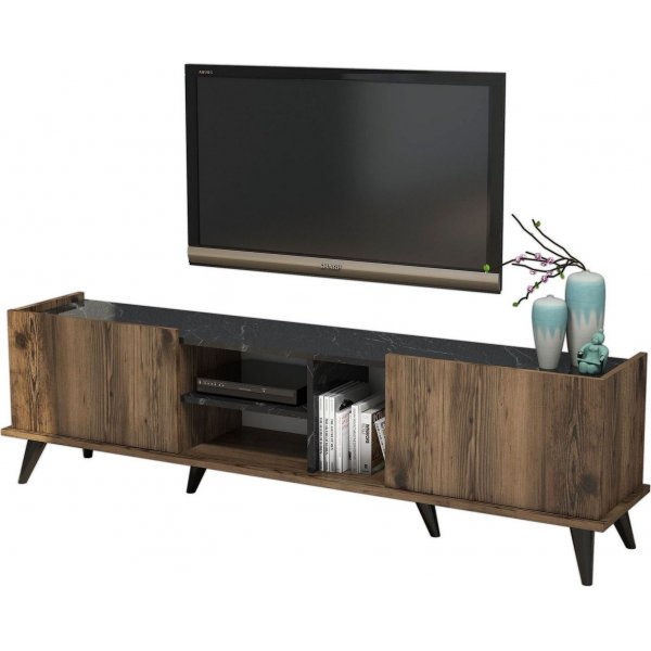 Elegant TV-stativ 180 cm - Valnøtt/svart Elegant TV-stativ 180 cm - Valnøtt/svart