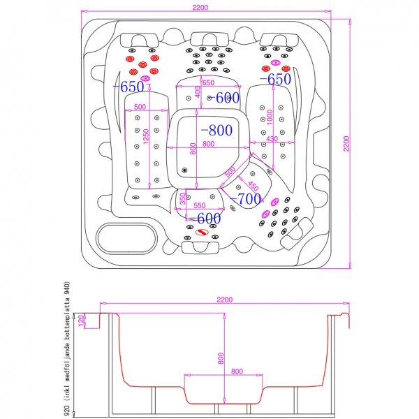 Spabad Serenity med WiFi - 5-6 personer