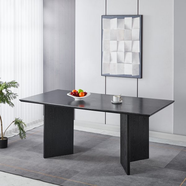 Crossby spisebord 180x90 cm - Sortbeiset eik Crossby spisebord 180x90 cm - Sortbeiset eik