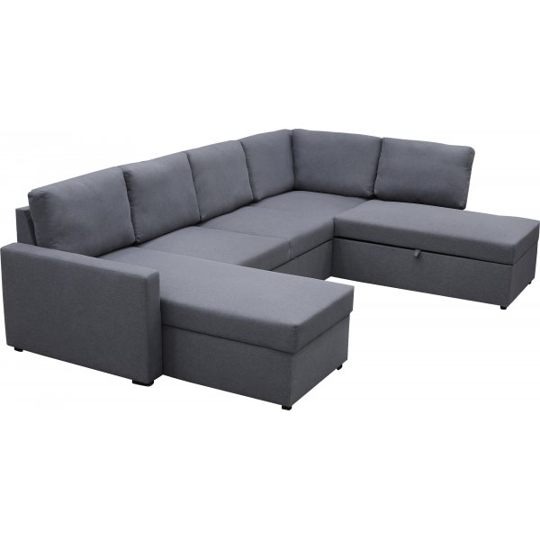 Sovesofa U-formet mørkegrå - Dream Sovesofa U-formet mørkegrå - Dream