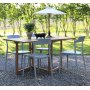 Spisegruppe Salt teak: Klaffbord i teak inkl. 4 stk. Abbe stoler